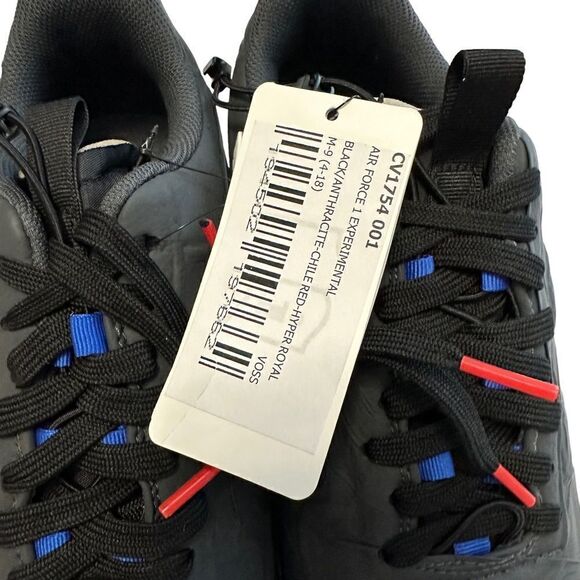 Nike Air Force 1 Low Experiment Sneaker 9 Black Hyper Royal CV1754-001 - Picture 8 of 9